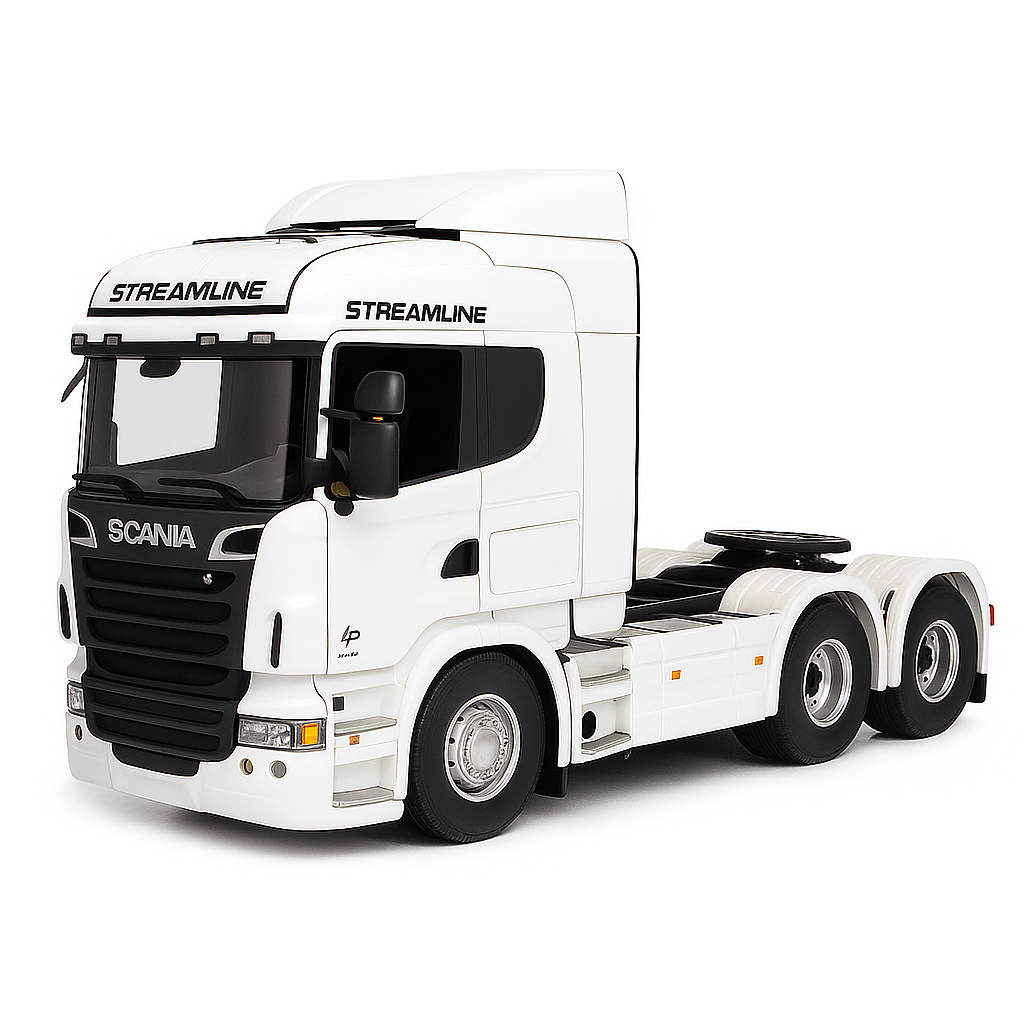 Miniatura Realista de Controle Remoto Caminhão Scania S540 6X4 + Carreta de Brinde (QUEIMA DE ESTOQUE)