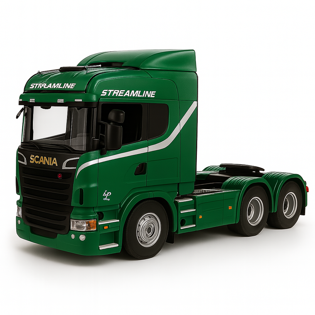 Miniatura Realista de Controle Remoto Caminhão Scania S540 6X4 + Carreta de Brinde (QUEIMA DE ESTOQUE)