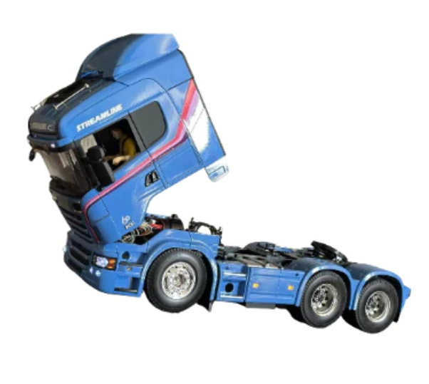 Miniatura Realista de Controle Remoto Caminhão Scania S540 6X4 + Carreta de Brinde (QUEIMA DE ESTOQUE)